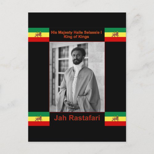 Haile Selassie the Lion of Judah Jah Rastafari Postcard