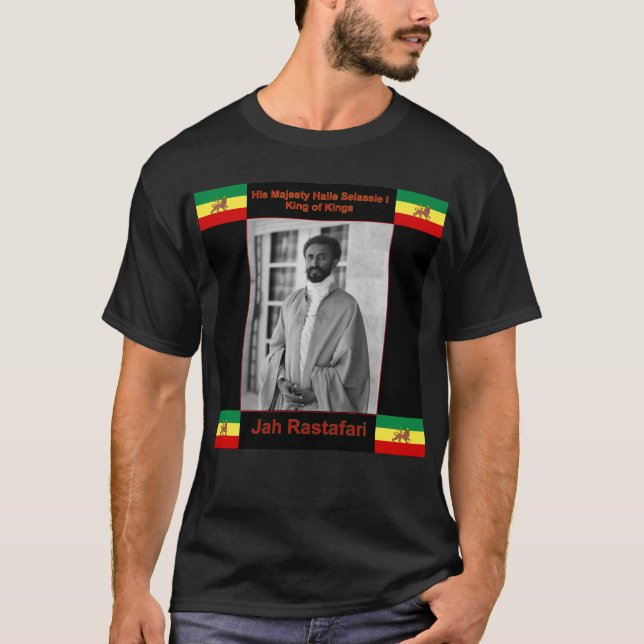 Haile Selassie the Lion of Judah, Jah Rastafari T-Shirt (Front)