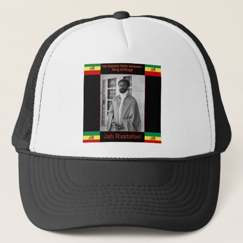 Haile Selassie the Lion of Judah Jah Rastafari Trucker Hat