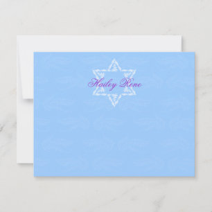 Hailey Bat Mitzvah Invitation Damask Thank You