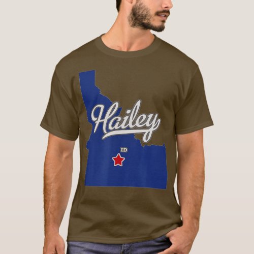 Hailey Idaho ID Map  T_Shirt