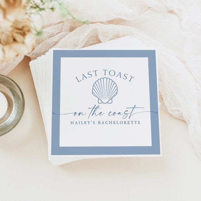 HAILEY Last Toast On The Coast Bachelorette Napkins (Creator Uploaded)