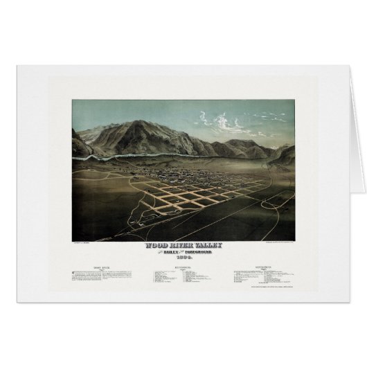 Hailey - Wood River, ID Panoramic Map - 1884 Cards (Front Horizontal)