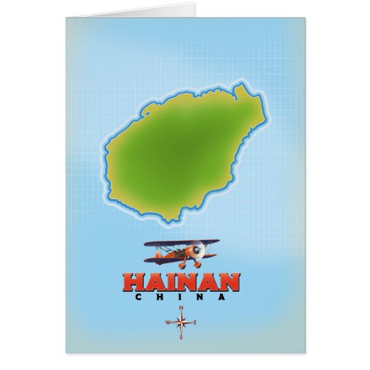 Hainan China map Cards (Front)