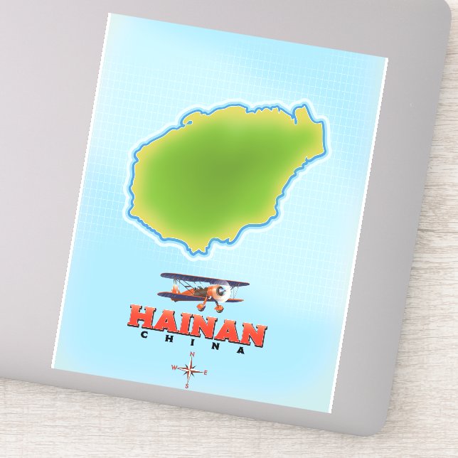 Hainan China map Sticker (Detail)