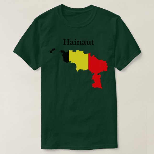 Hainaut Province Map Belgium T-Shirt (Design Front)