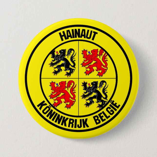 Hainaut Round Emblem Button (Front)