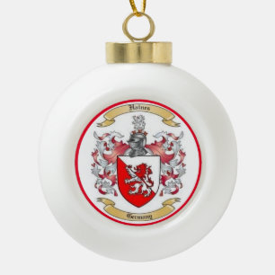 Haines Family Crest Christmas Ceramic Ball Christmas Ornament