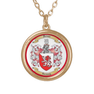 Haines Family Crest Gold Plated Necklace