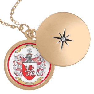 Haines Family Crest Gold Plated Necklace