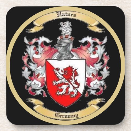 Haines Family Crest Hard Plastic Coster Beverage Coaster