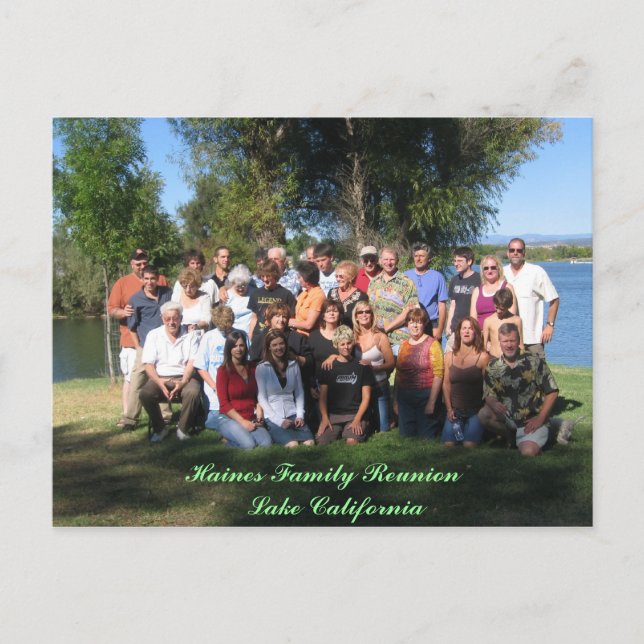 Haines Family Reunion    Lake California Postcard (Front)