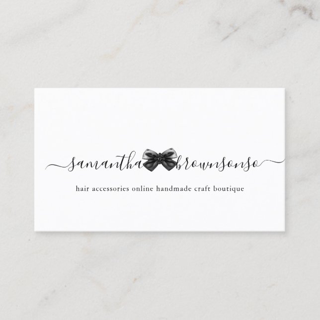 Hair accessories online handmade craft boutique business card (Front)