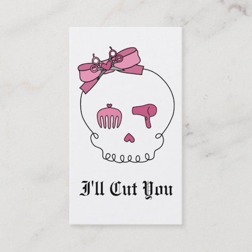 Hair Accessory Skull Bow Detail Appointment Card
