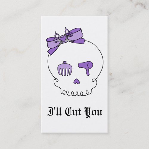 Hair Accessory Skull (Bow Detail - Purple) Business Card