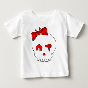 Hair Accessory Skull (Bow Detail - Red) Baby T-Shirt