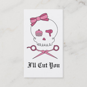 Hair Accessory Skull & Scissor Crossbones Appointment Card