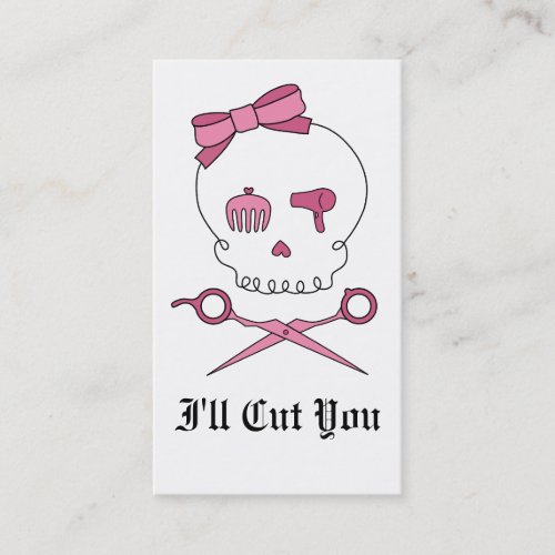 Hair Accessory Skull &amp; Scissor Crossbones Business Card