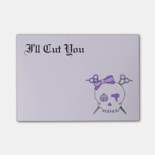Hair Accessory Skull (Scissor Crossbones Purple 2) Post-it Notes