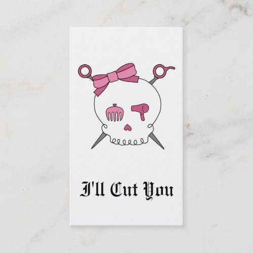 Hair Accessory Skull &amp; Scissors Business Card Template