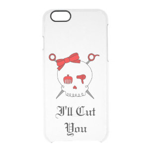 Hair Accessory Skull & Scissors (Red Version 5) Clear iPhone 6/6S Case