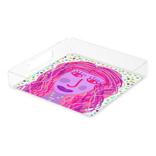Hair: An Abstract Portrait Acrylic Tray