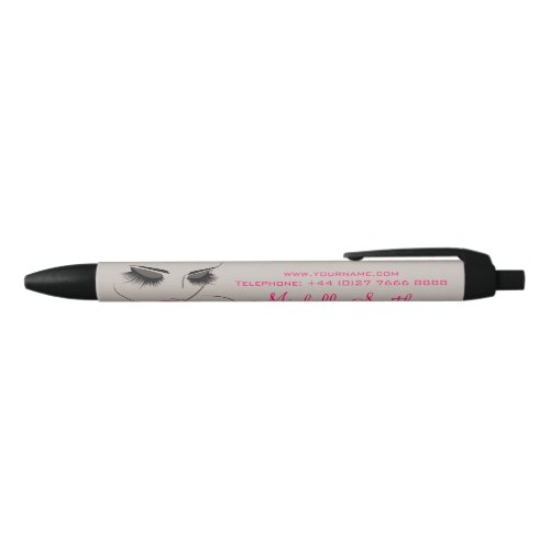 Hair and beauty Lash Extension company branding Black Ink Pen