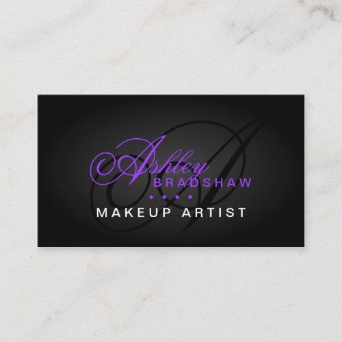 Hair and Makeup Artist Monogram Business Cards