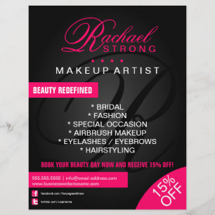 Hair and Makeup Artist Monogram Promotional Flyer