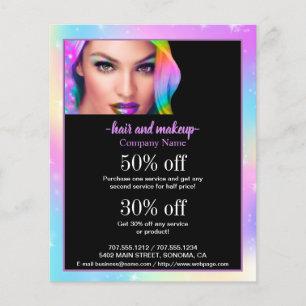 hair and makeup business personalized flyer