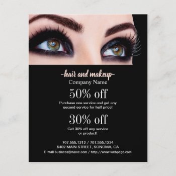 Hair And Makeup Business Personalized Flyer by aquachild at Zazzle