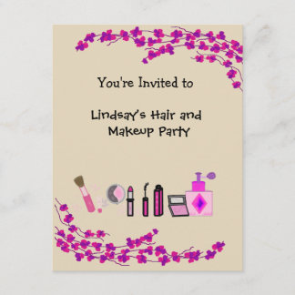 Hair and Makeup Party Invitation