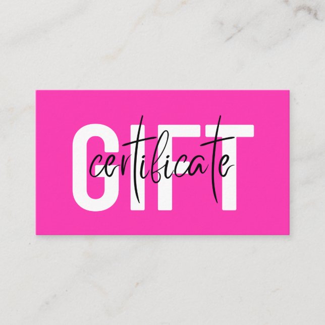 Hair and Makeup Salon Business Gift Certificates (Front)