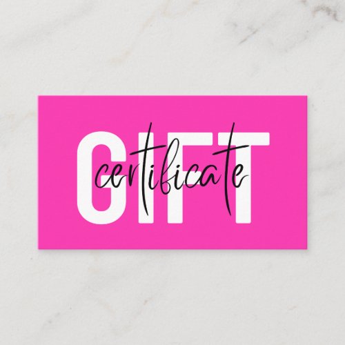 Hair and Makeup Salon Business Gift Certificates