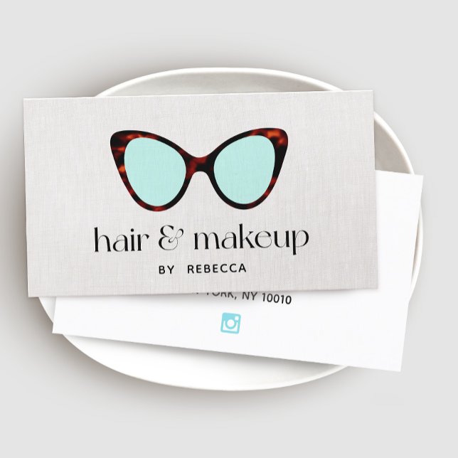 Hair and Makeup Stylist Retro Sunglasses Business  Card (Creator Uploaded)