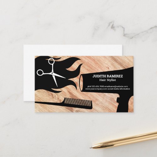 Hair and Stylist Tools  Wood Appt Appointment Card