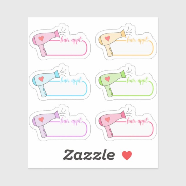 Hair Appointment Reminder Blank Label Bujo Planner (Sheet)