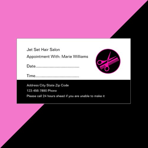 Hair Beauty Salon Appointment Business Cards