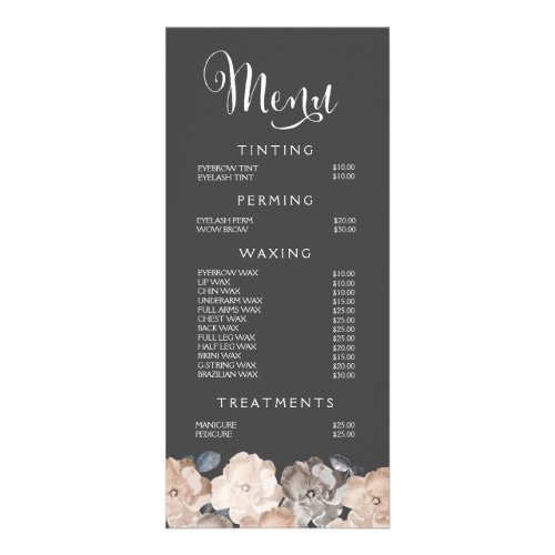 Hair Beauty Salon Beautician Menu Price List