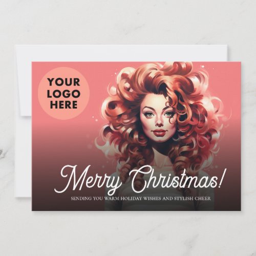 Hair Beauty Salon Clients Business Christmas  Holiday Card