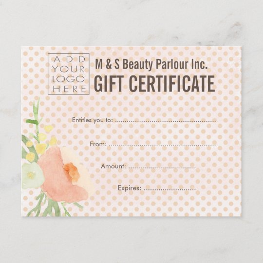 Hair Beauty Salon Gift Certificate Template | Zazzle.com