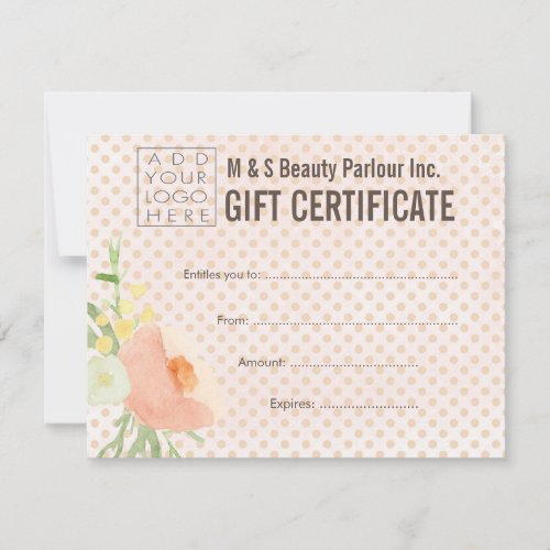 Hair Beauty Salon Gift Certificate Template