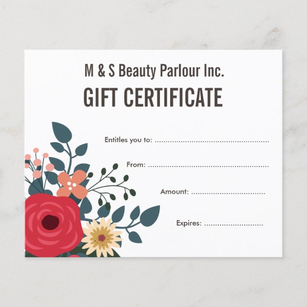 Gift Voucher Beauty Salon Blank Card Coupon Massage Nail Hairdressing A7 +  Env. | eBay
