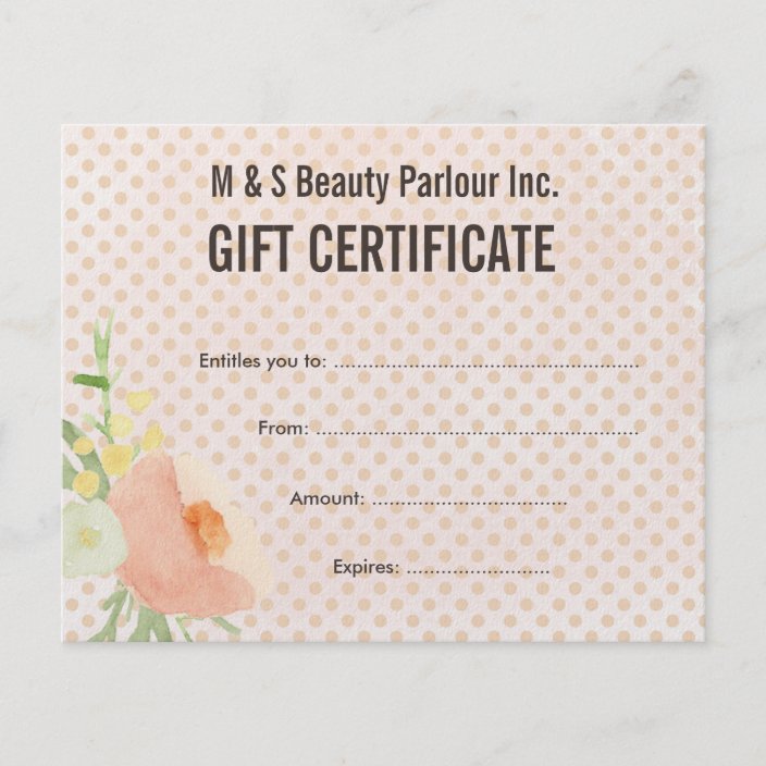 Hair Beauty Salon Gift Certificate Template Flyer Zazzle com