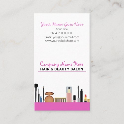 Hair Beauty Salon Makeup Business Cards Template