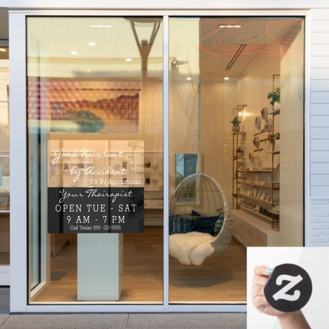 Hair Beauty Salon Open Window Sign (Store Window)