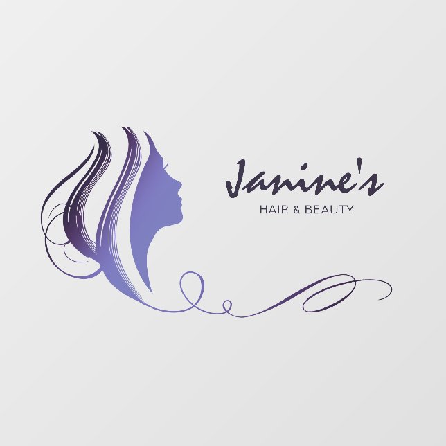Hair & Beauty Silhouette Bue ID873 Window Cling (Sheet)