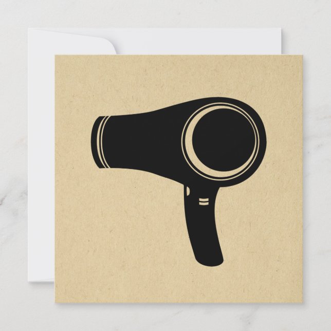 Hair Blow Dryer Retro Style Art Invitation (Front)