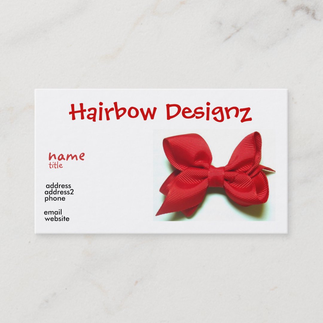 Hair Bow Business Card Zazzle