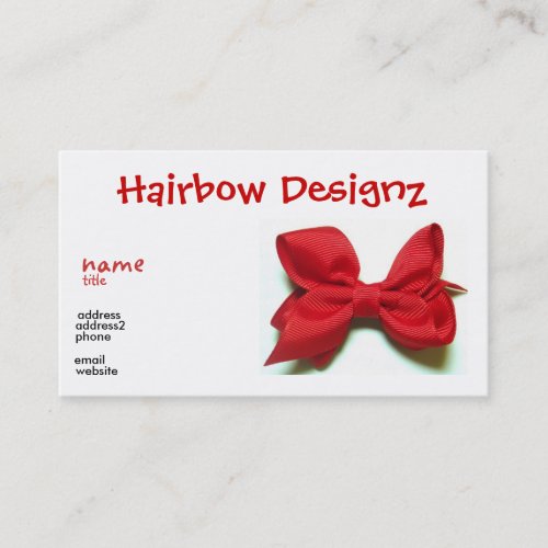 Hair Bow Business Card